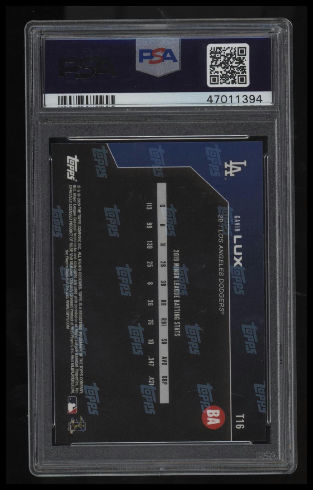 2020 Bowman Next Baseball America's Top 100 Prospects Gavin Lux PSA 10