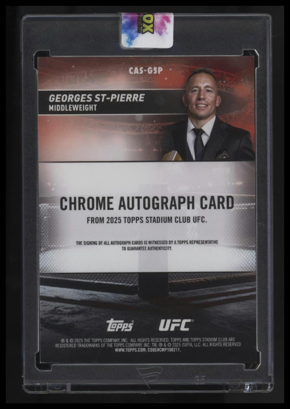 2025 Stadium Club UFC Georges St-Pierre Chrome Autographs