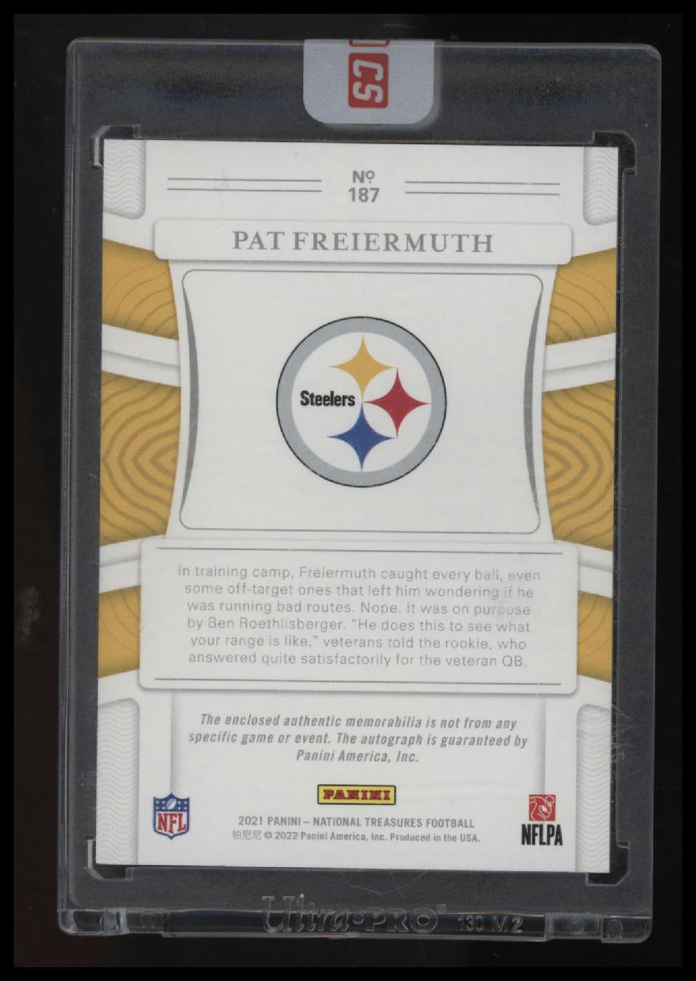 2021 Panini National Treasures Pat Freiermuth RPA Green Jersey Number #/88