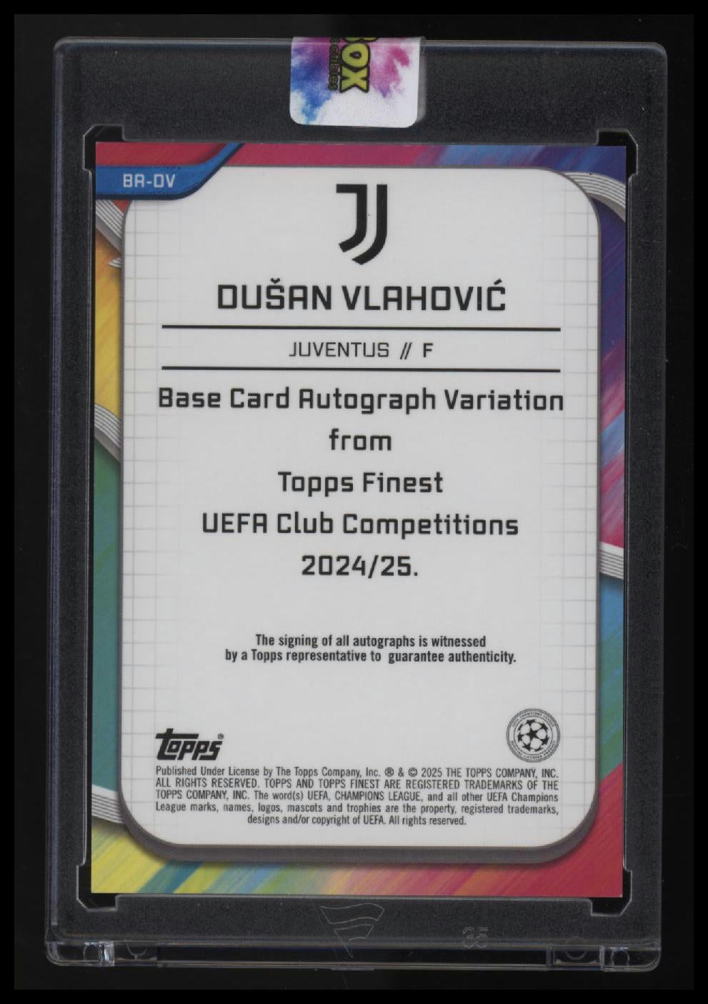 2024-25 Finest UEFA Club Competitions Dušan Vlahović Base Auto Red Wave #/5