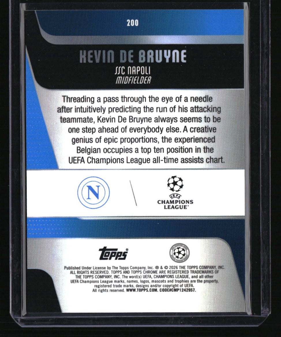 2025-26 Topps Chrome UEFA Club Competitions Kevin De Bruyne Green Lava #/99