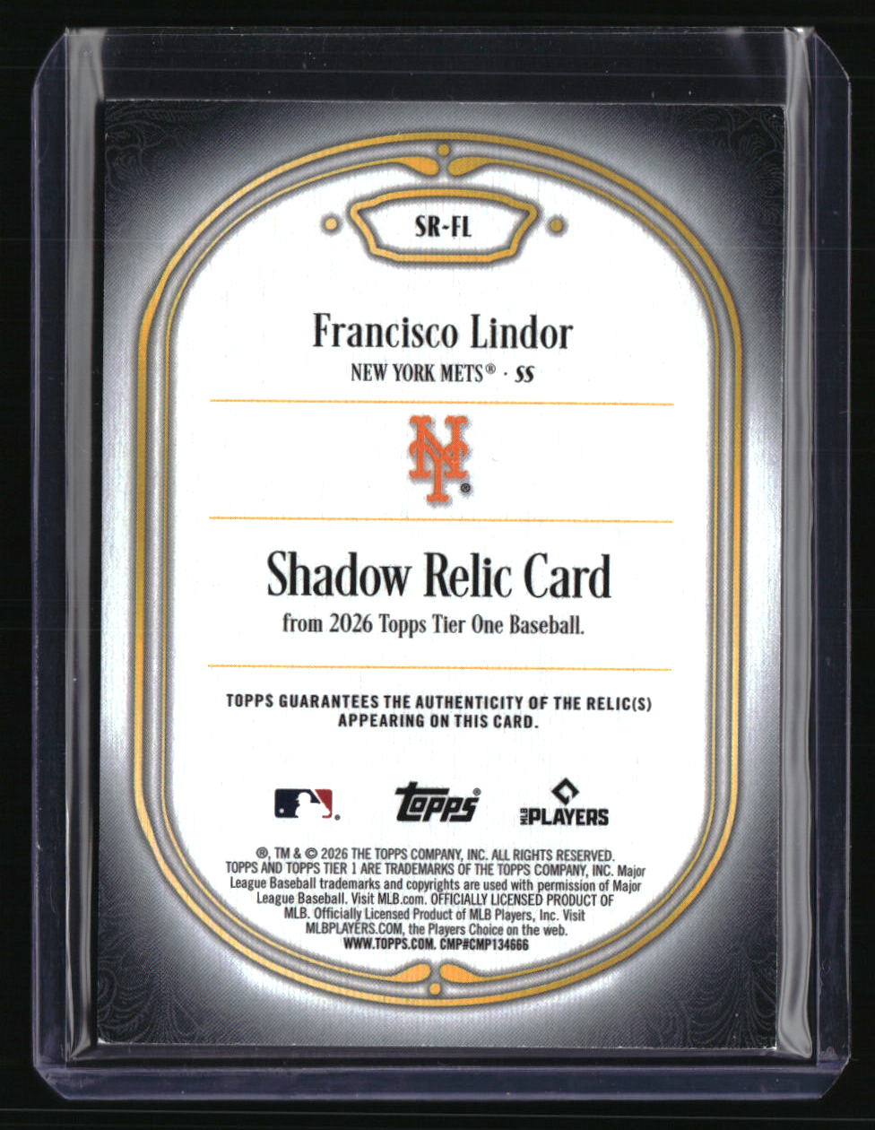2026 Topps Tier One Francisco Lindor Shadow Relics Green #/49