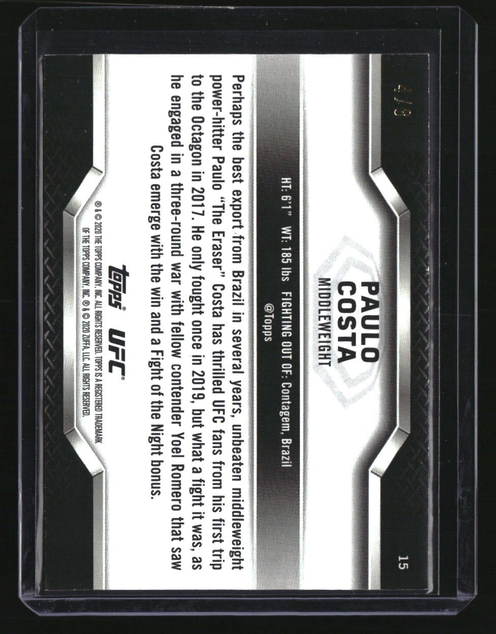 2020 Topps UFC Knockout Paulo Costa Red #/8