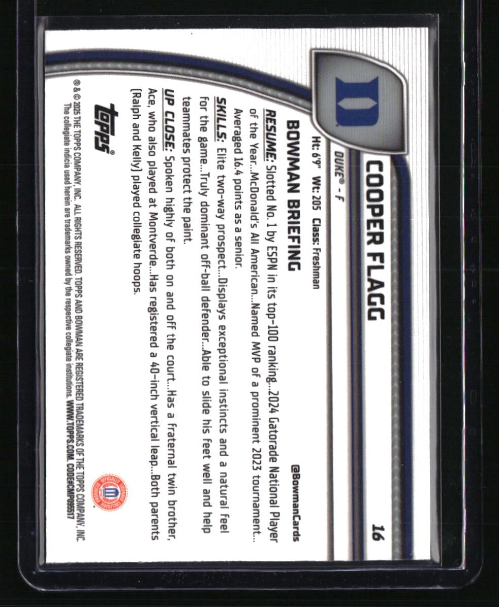2024-25 Bowman University Chrome Sapphire Cooper Flagg