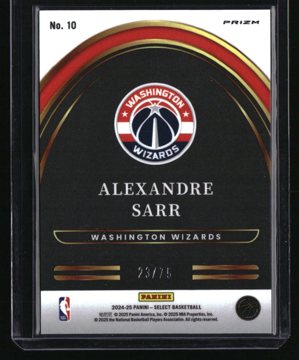 2024-25 Panini Select Alexandre Sarr Select Future Blue Prizms #/75