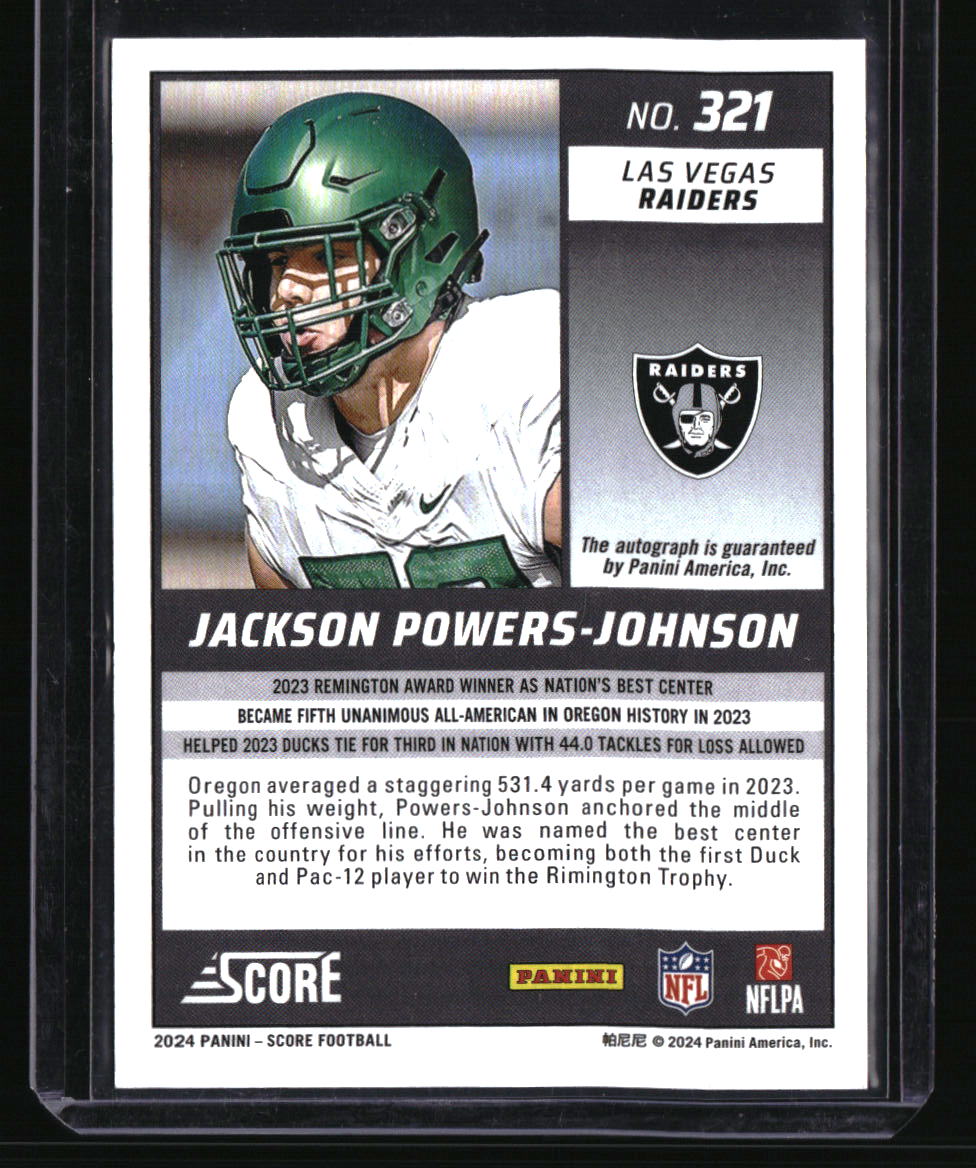 2024 Score Jackson Powers-Johnson Signatures Red Zone #/20