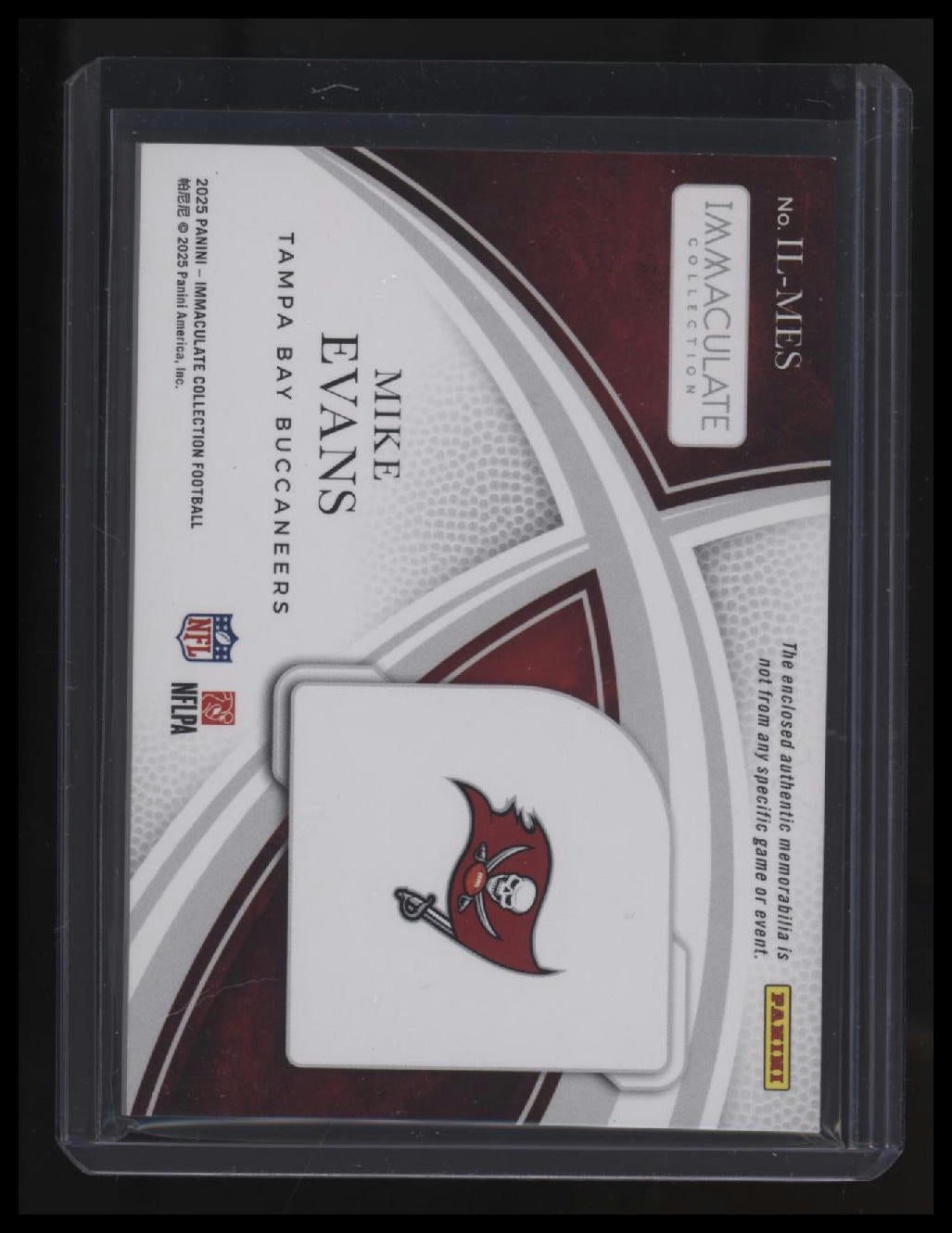 2024 Panini Immaculate Collection Mike Evans Immaculate Numbers #/25