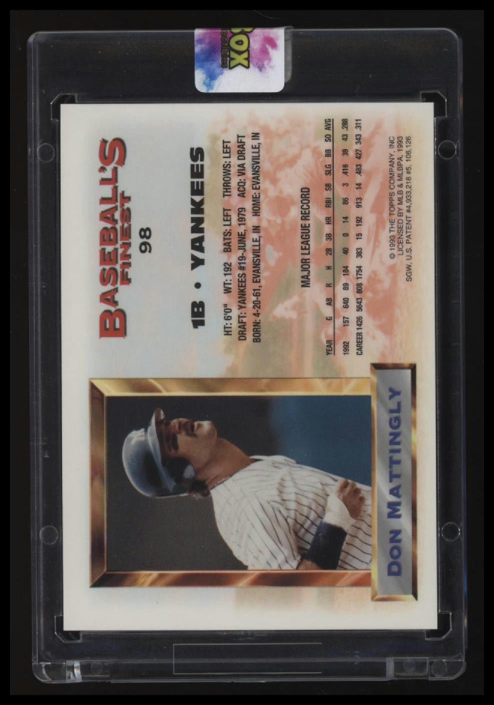 1993 Finest Don Mattingly Refractors