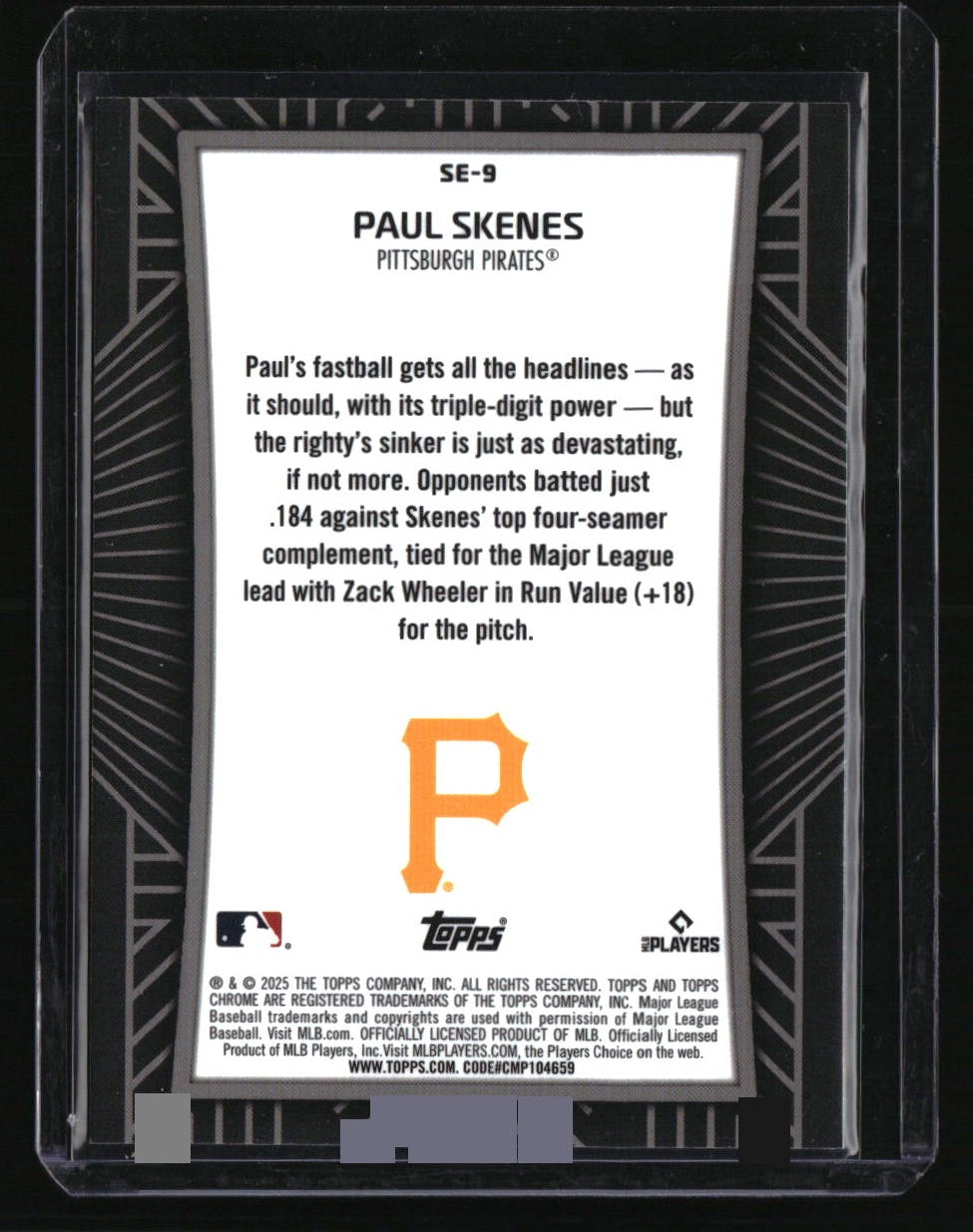 2025 Topps Chrome Paul Skenes Shadow Etch