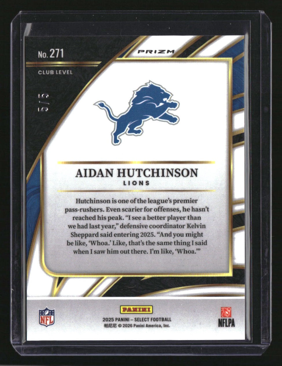 2025 Panini Select Aidan Hutchinson Green Prizm #/5