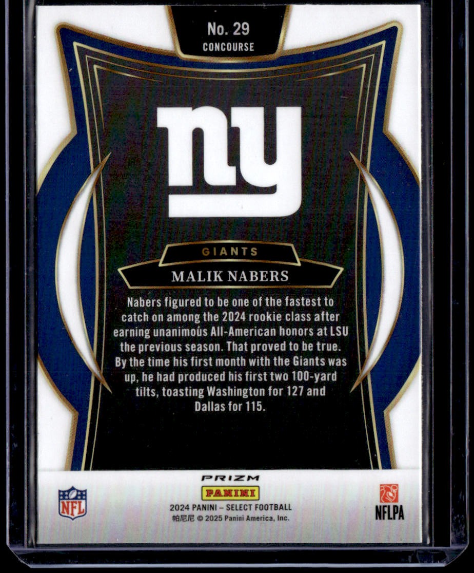 2024 Panini Select Malik Nabers Black & Green Prizm Shock