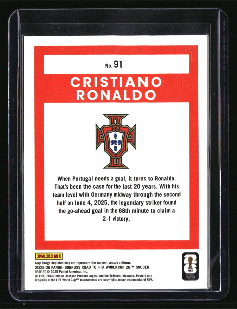 2025-26 Donruss Road to FIFA World Cup Cristiano Ronaldo #/399