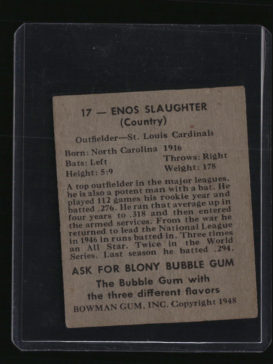 1948 Bowman Enos Slaughter