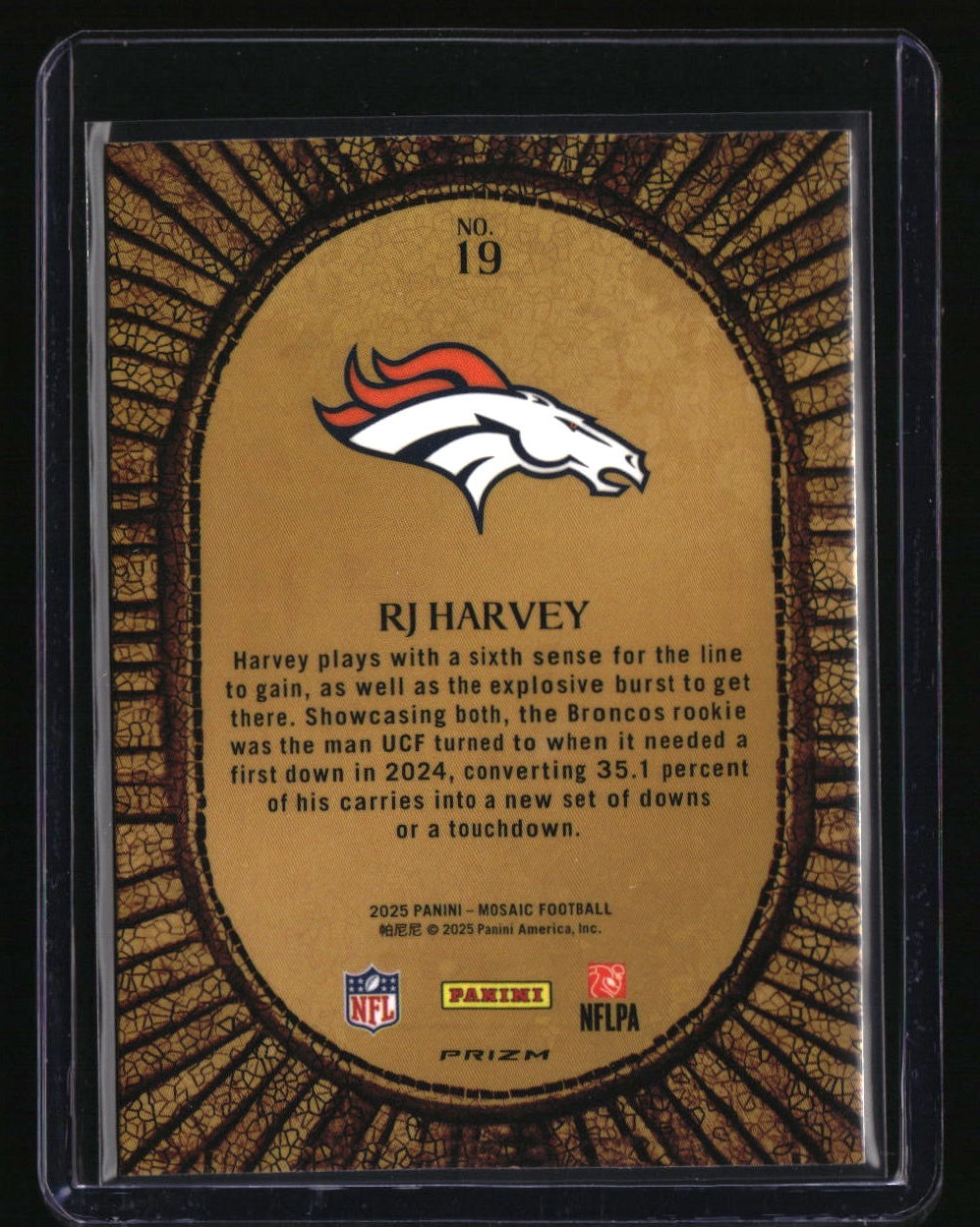 2025 Panini Mosaic RJ Harvey Micro Mosaic