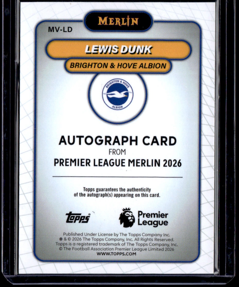 2026 Merlin Premier League Lewis Dunk Autographs Green Refractor #/99