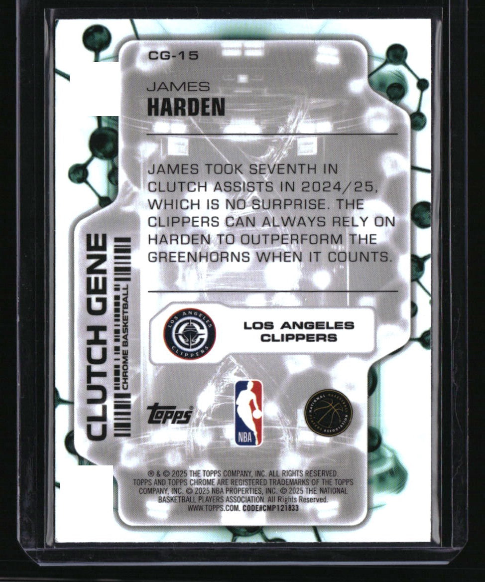 2025-26 Topps Chrome James Harden Clutch Gene Purple Refractor #/75