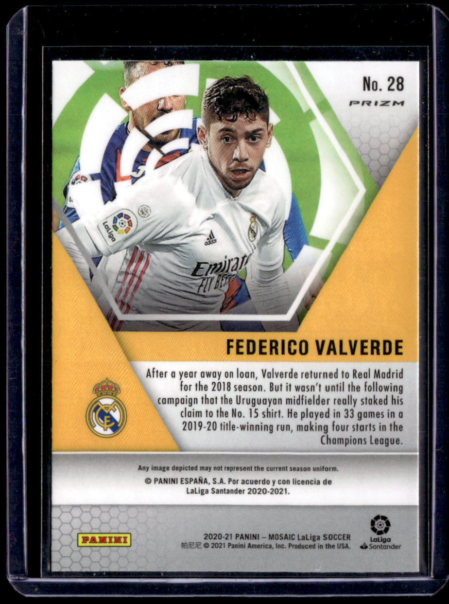 2020-21 Panini Mosaic La Liga Federico Valverde Mosaic Choice Peacock