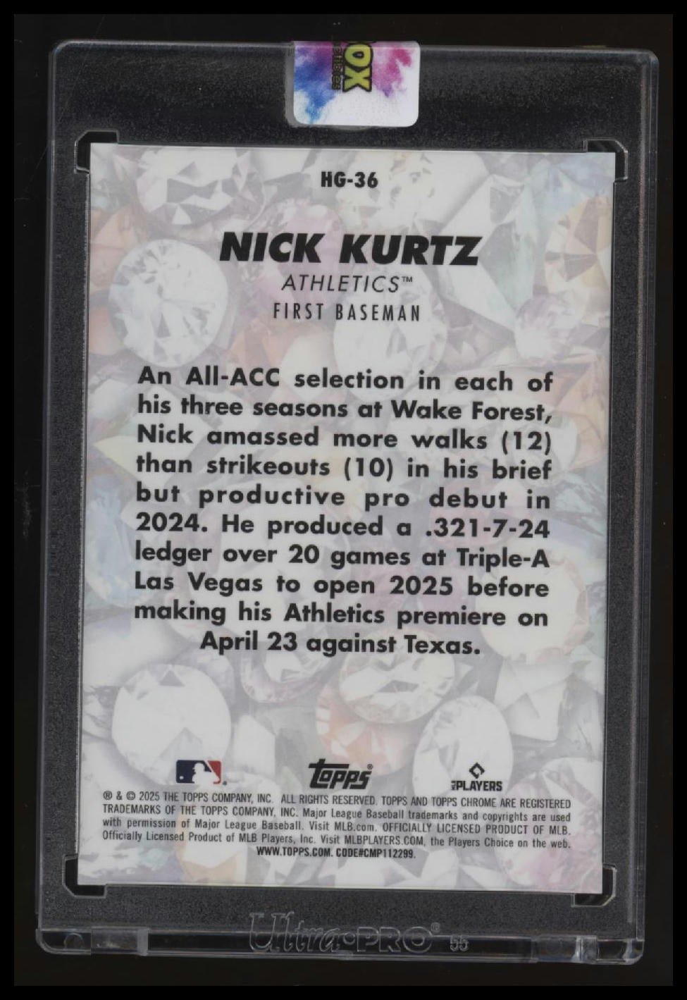 2025 Bowman Chrome Nick Kurtz Hidden Gems