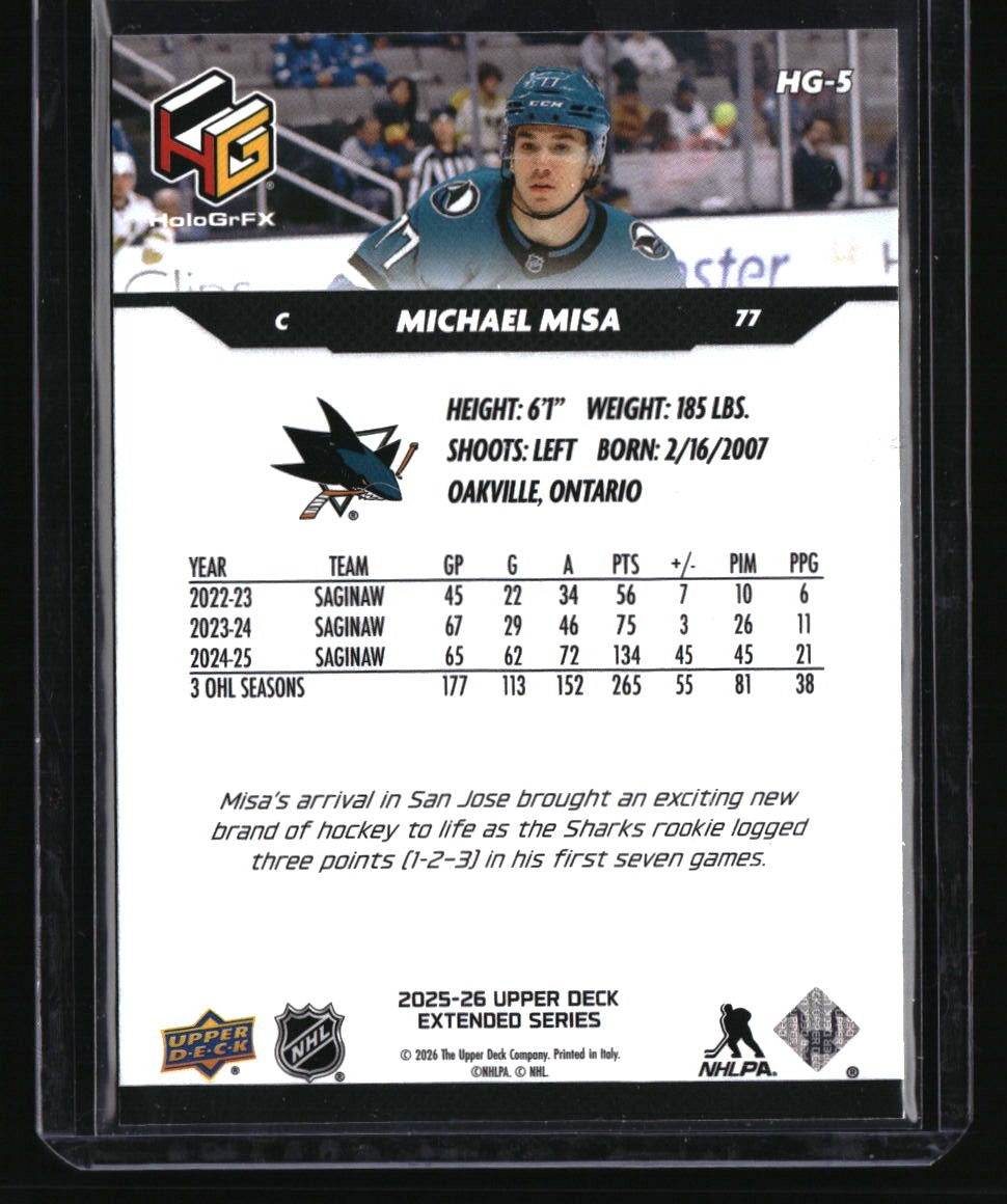 2025-26 Upper Deck Michael Misa HoloGrFx Rookies