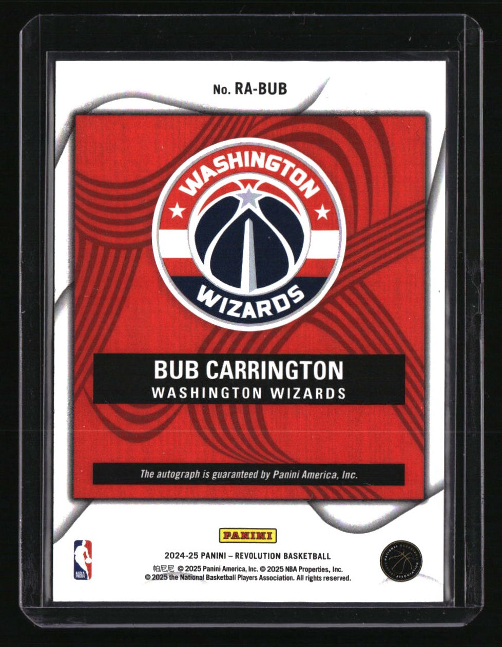 2024-25 Panini Revolution Bub Carrington Rookie Autographs