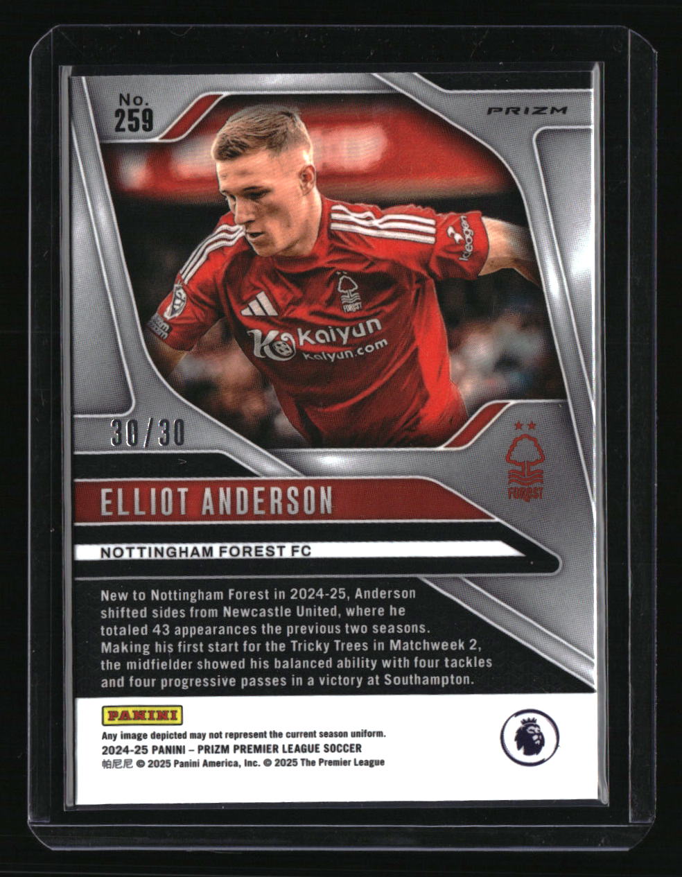 2024-25 Panini Prizm Premier League Elliot Anderson Red #/199