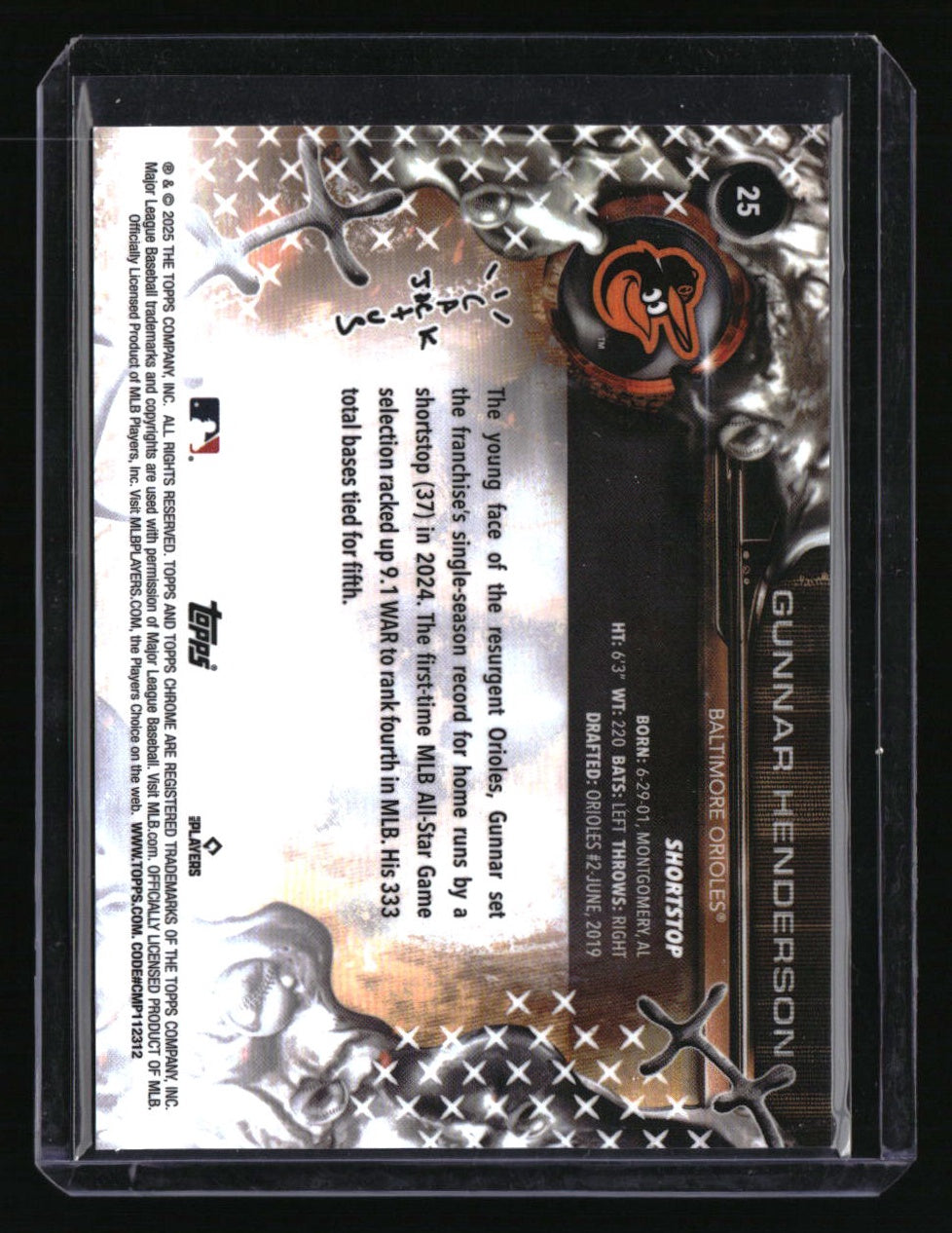 2025 Topps Cosmic Chrome x Cactus Jack Gunnar Henderson