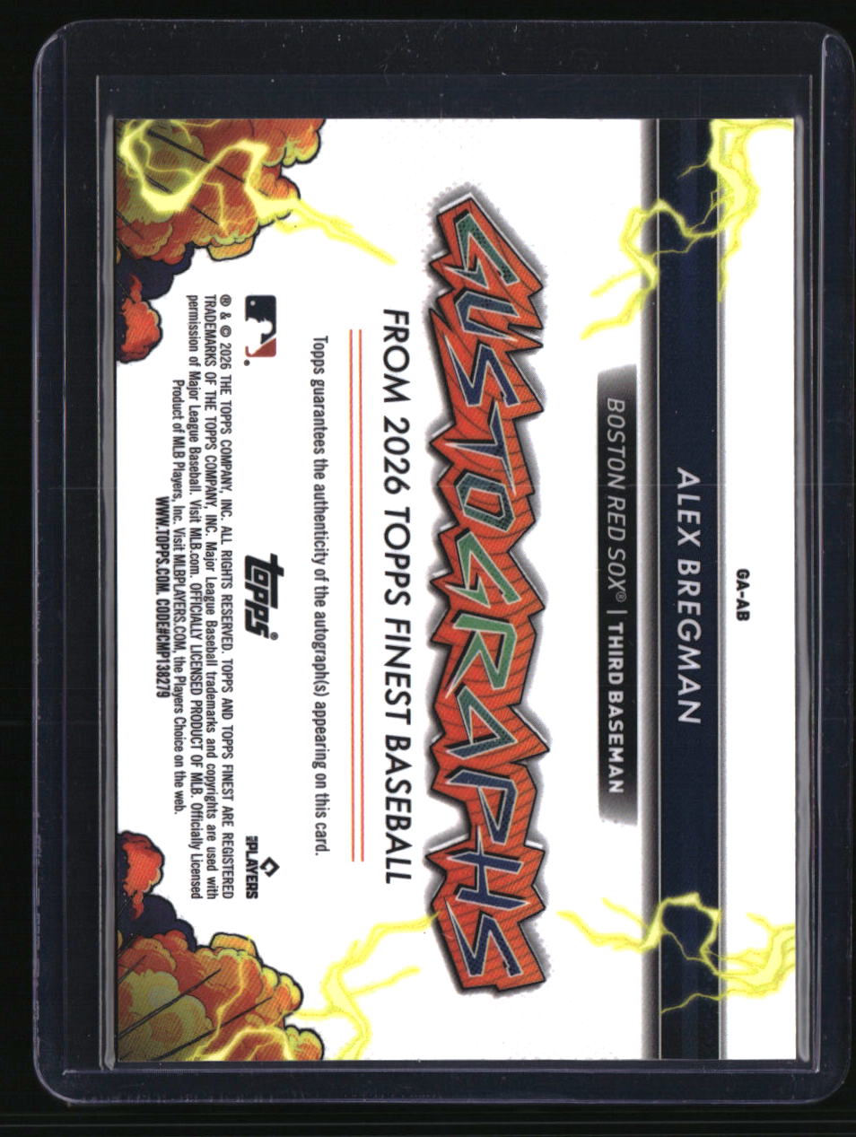 2026 Finest Alex Bregman Gustographs Black Refractors First On Print 1/10