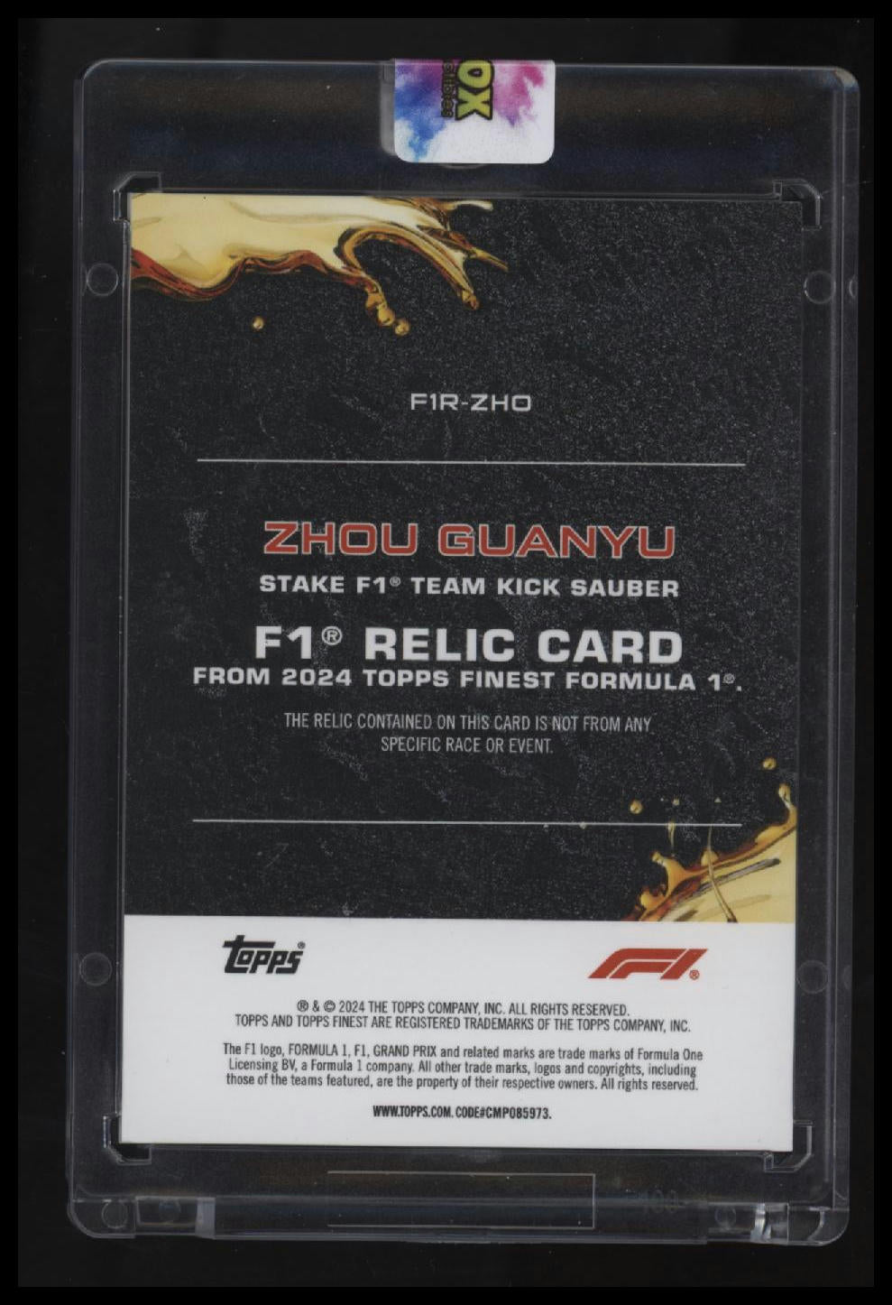2024 Topps Finest Formula 1 Zhou Guanyu F1 Relics Blue #/75