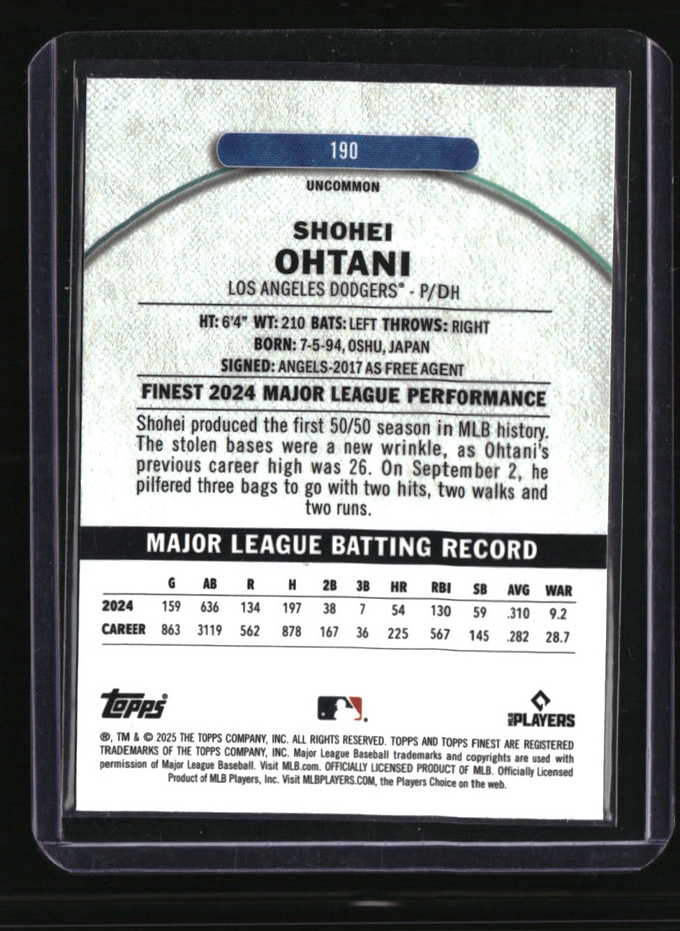 2025 Finest Shohei Ohtani Refractor
