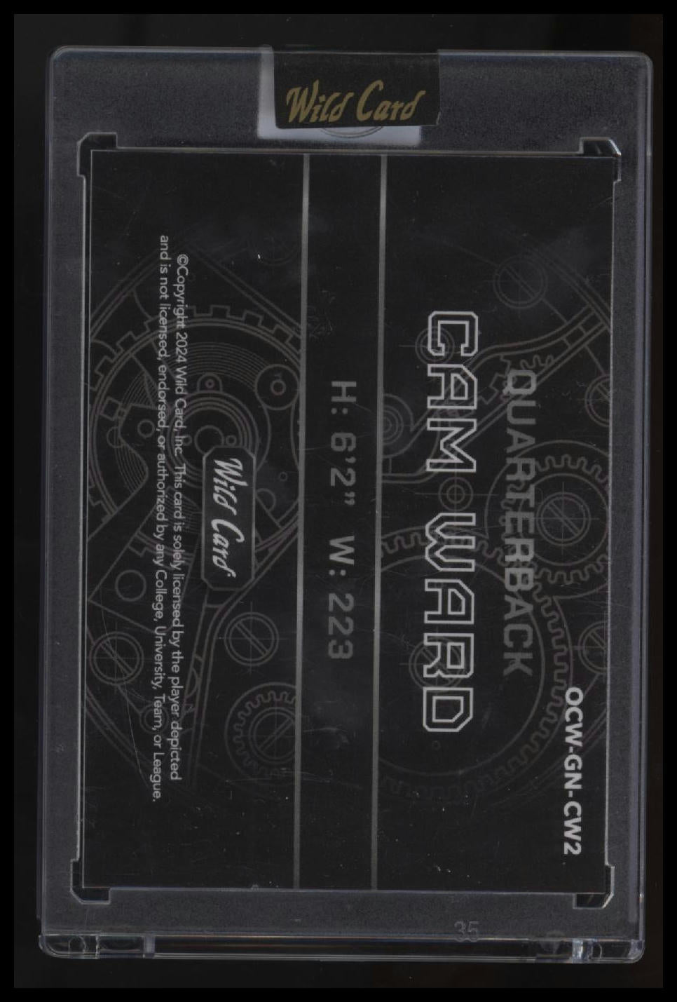 2024 Wild Card Cam Ward Green On The Clock #/2