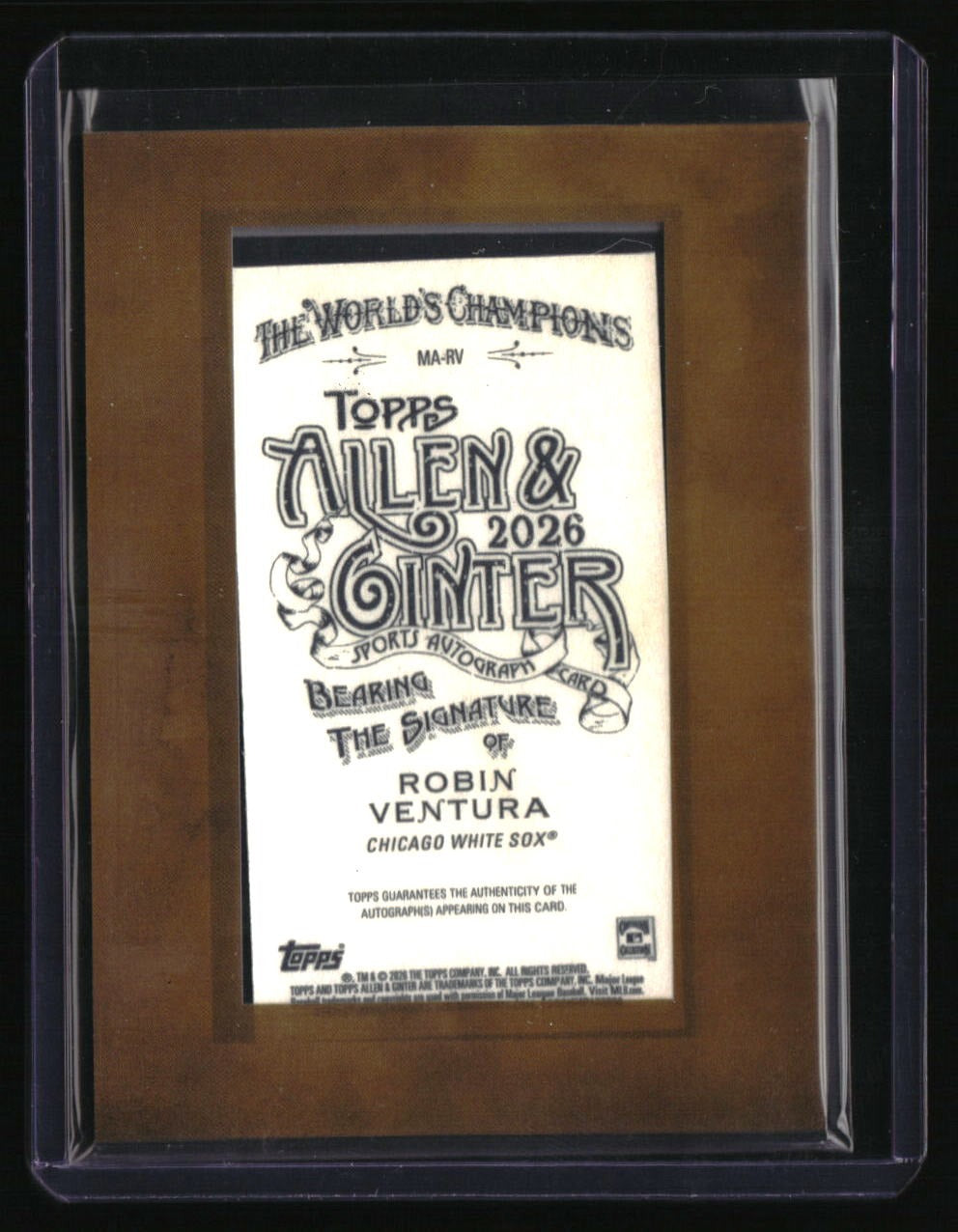 2026 Topps Allen & Ginter Robin Ventura Mini Framed Baseball Autographs