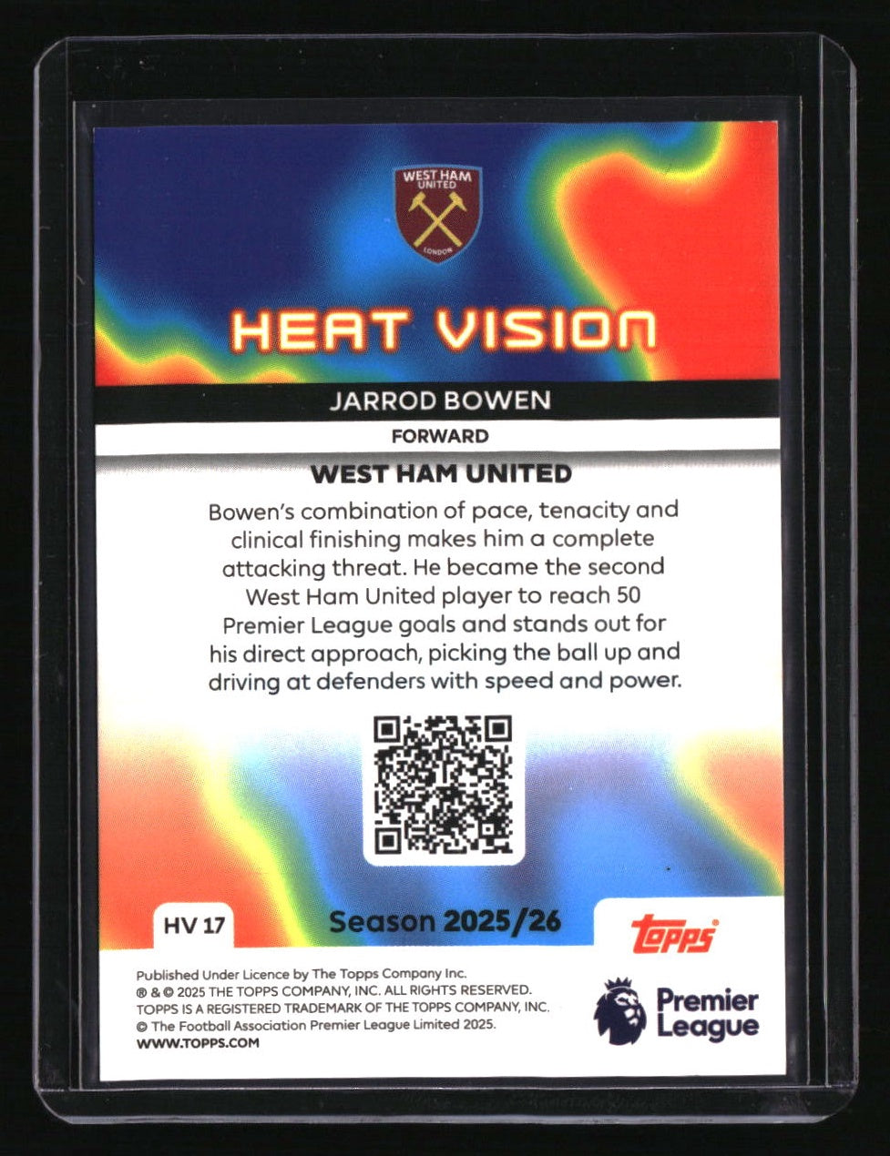 2025-26 Topps Premier League Jarrod Bowen Heat Vision