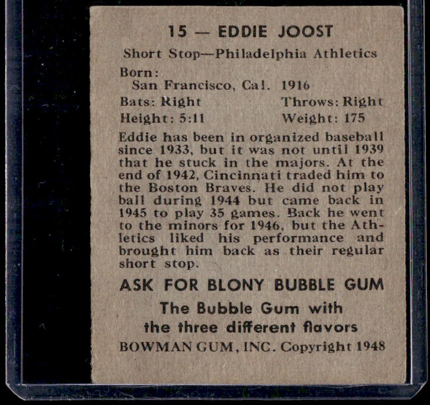 1948 Bowman Eddie Joost