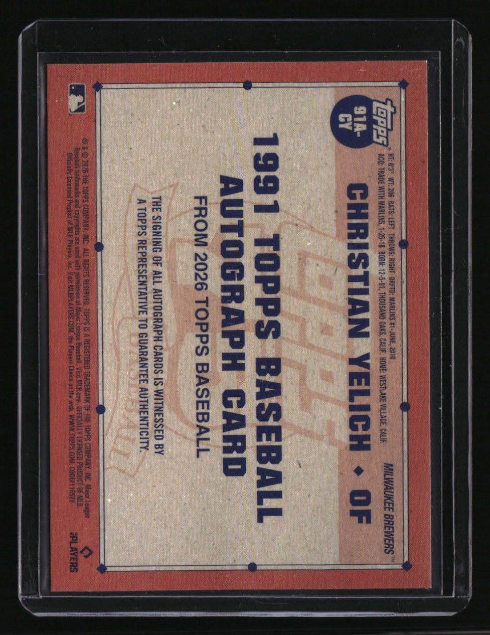 2026 Topps Christian Yelich 35th Anniversary Autographs (Series One)