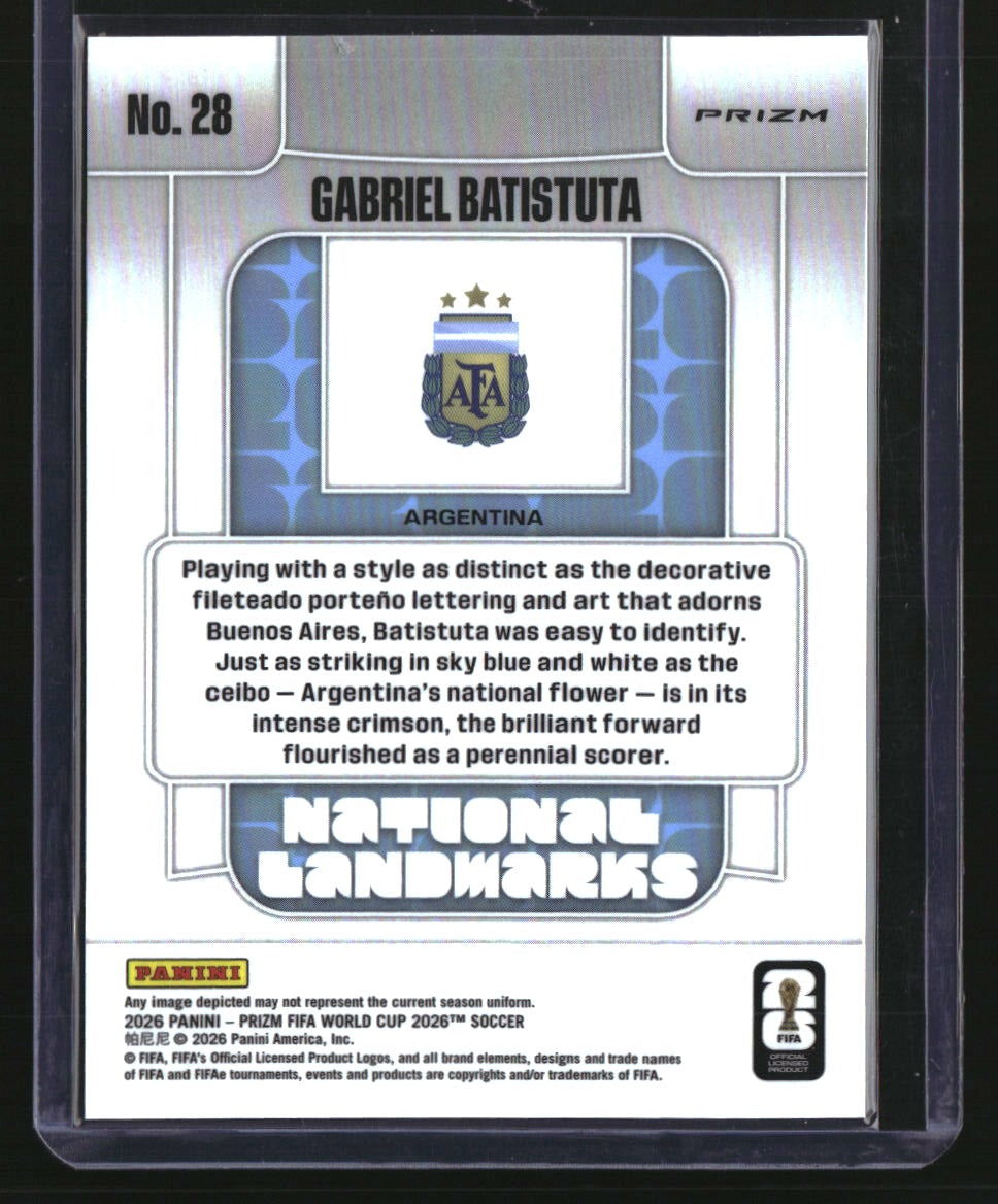 2026 Panini Prizm FIFA World Cup Gabriel Batistuta National Landmarks