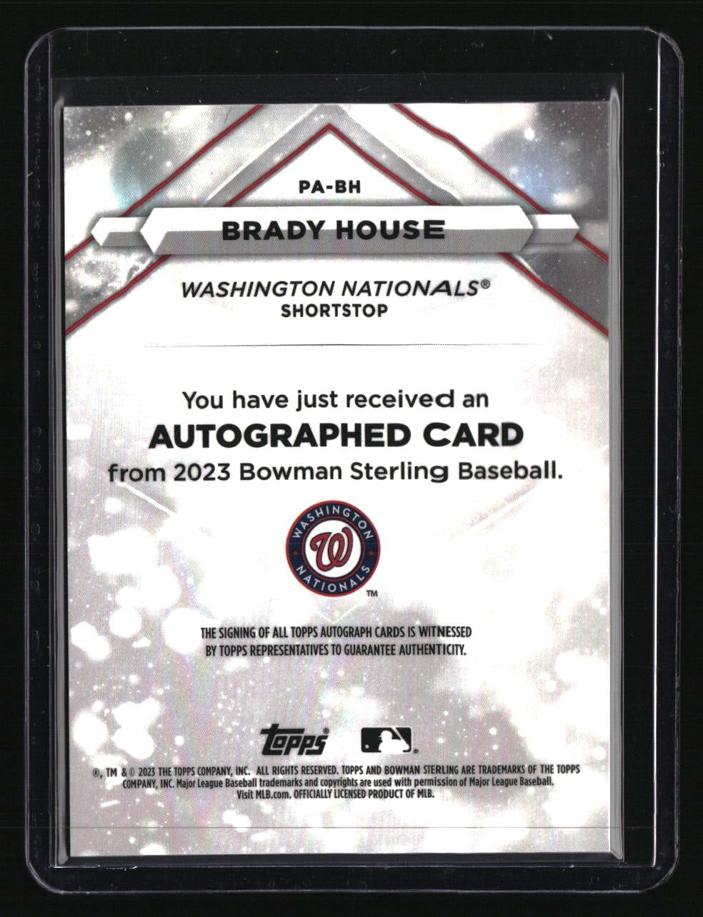 2023 Bowman Sterling Brady House Prospect Autographs