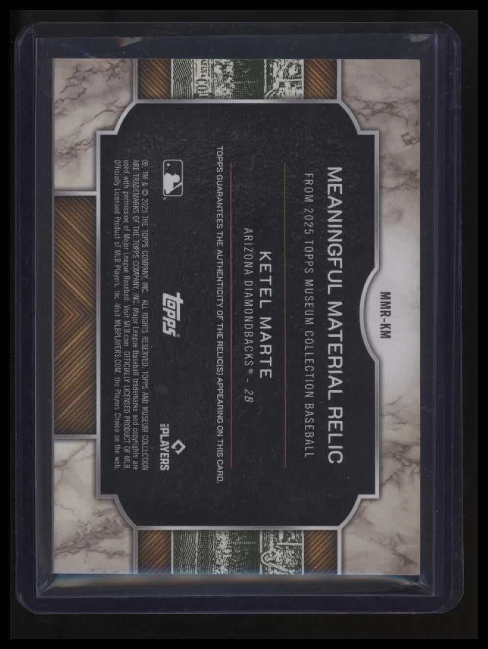 2025 Topps Museum Collection Ketel Marte Meaningful Material Amethyst #/25