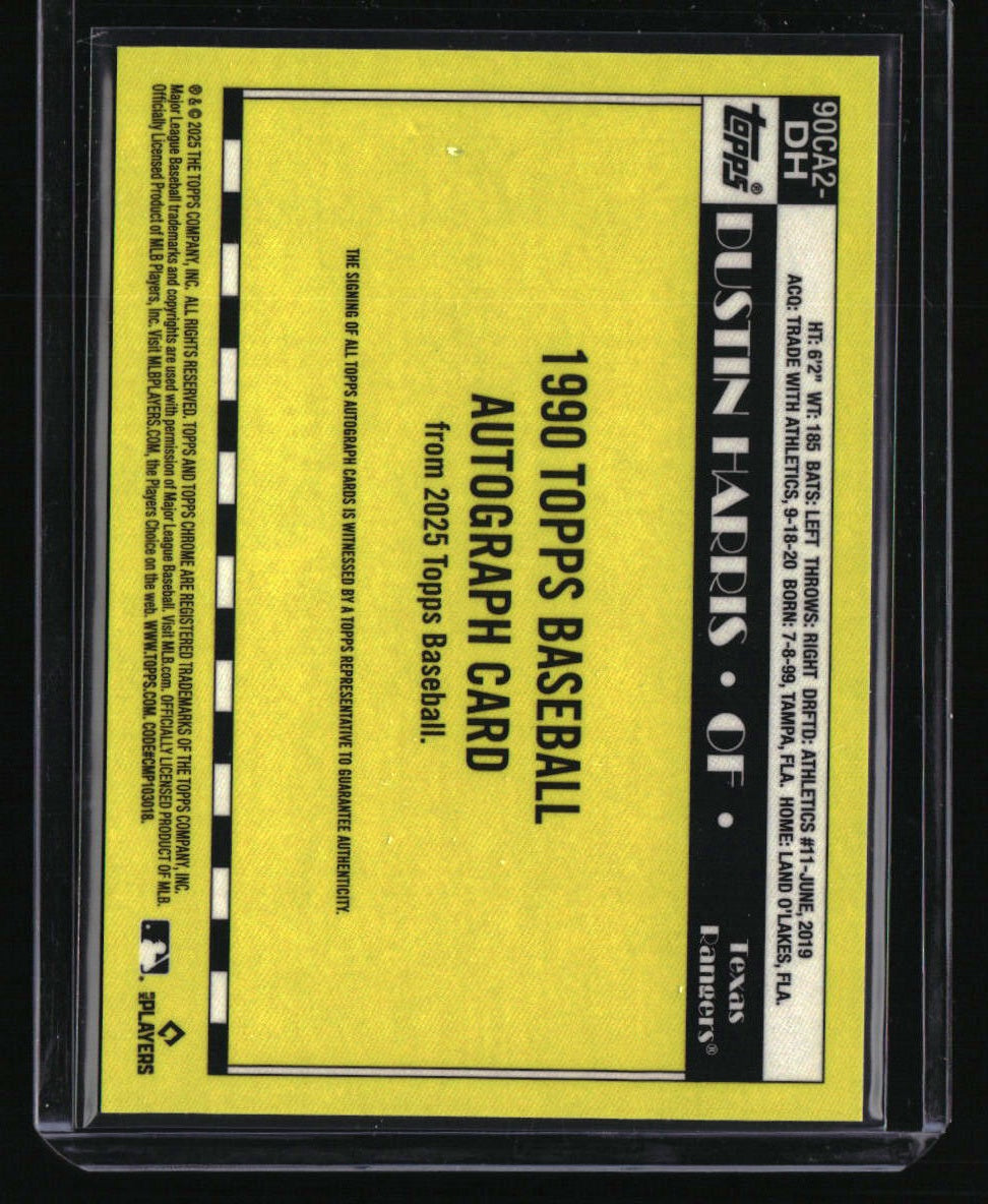 2025 Topps Dustin Harris 1990 Topps Baseball 35th Anniversary Chrome Autographs