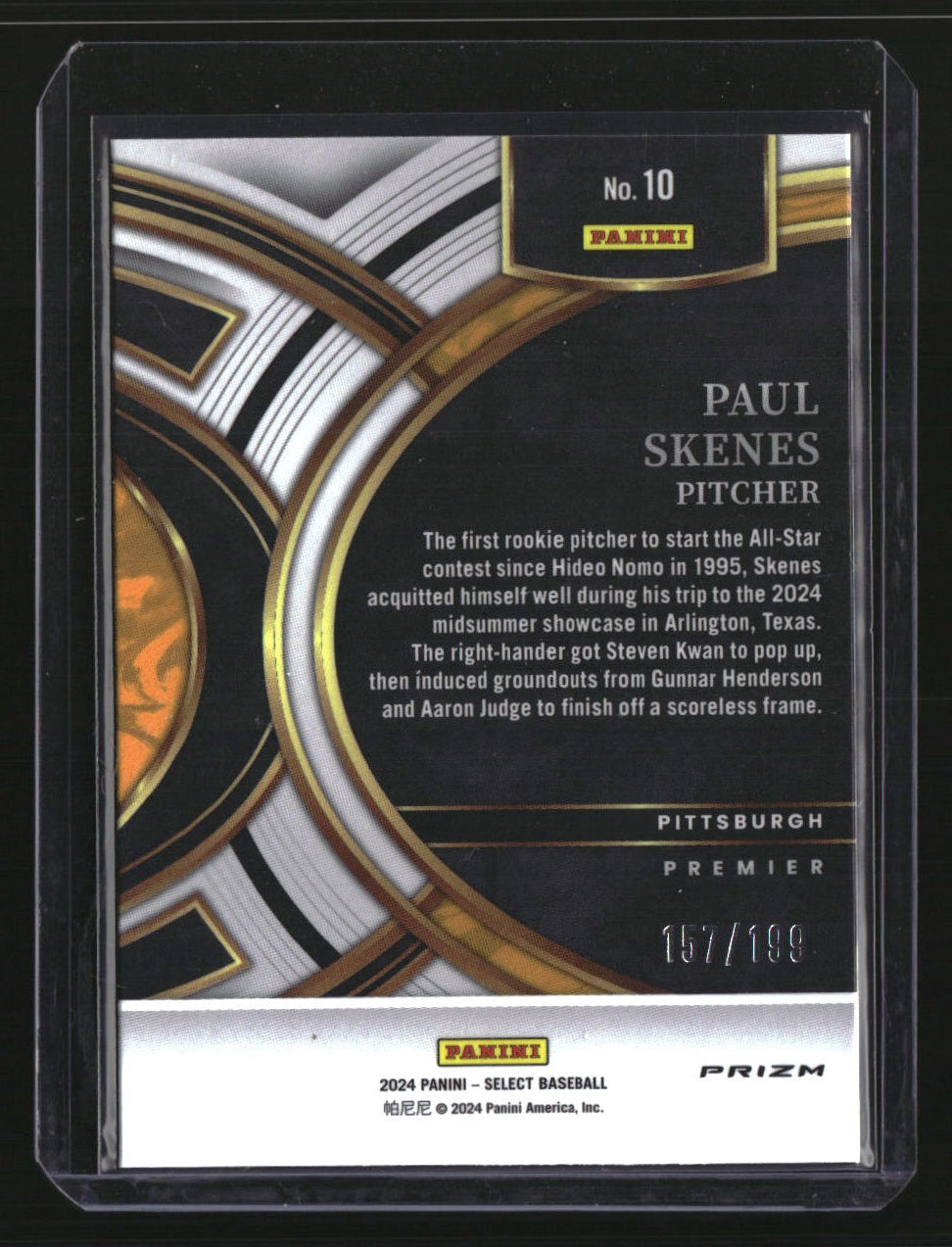 2024 Panini Select Paul Skenes Blue Prizms #/199