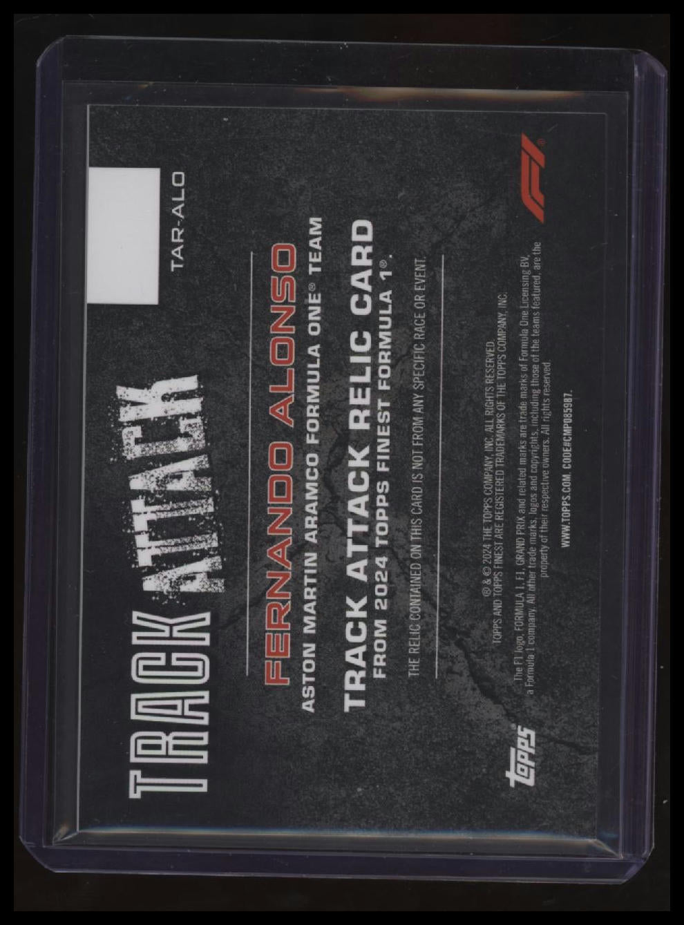 2024 Topps Finest Formula 1 Fernando Alonso Track Attack Relics Gold #/25