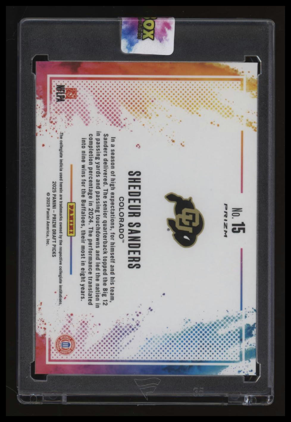 2025 Panini Prizm Draft Picks Shedeur Sanders Black Color Blast