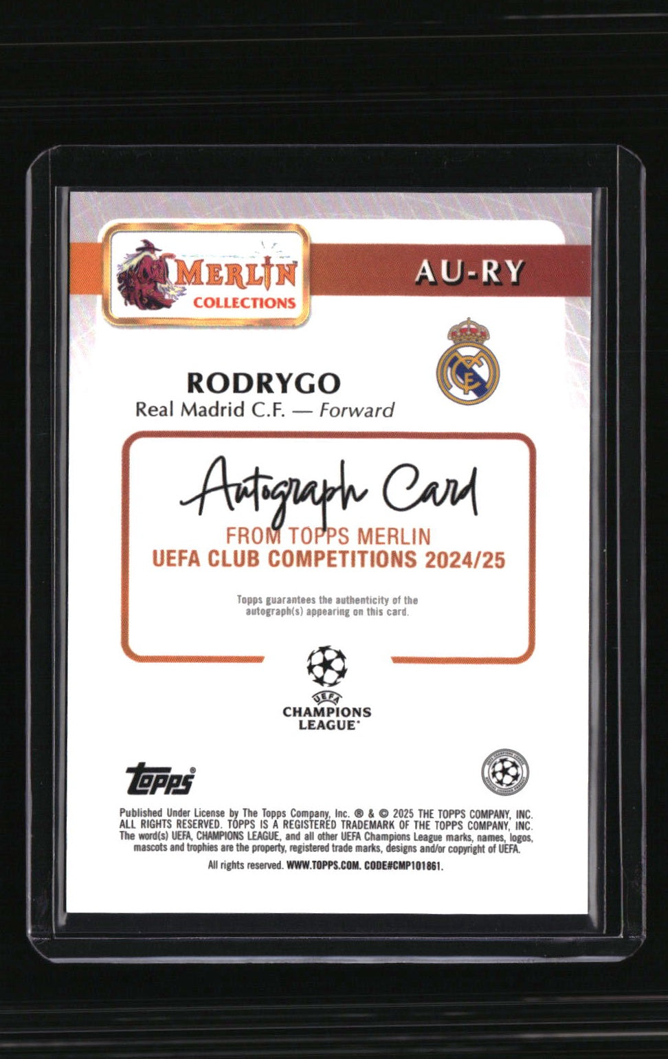 2024-25 Merlin UEFA Club Competitions Rodrygo Base Autographs Green #/99