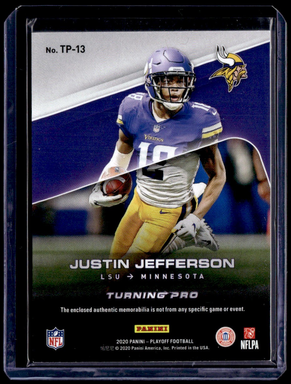 2020 Panini Playoff Justin Jefferson Turning Pro Memorabilia