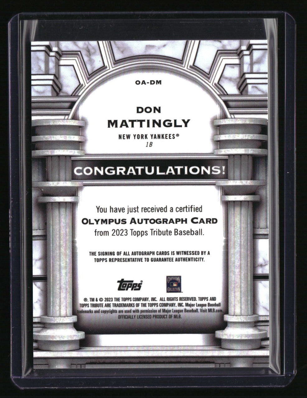 2023 Topps Tribute Don Mattingly Olympus Autographs #/199