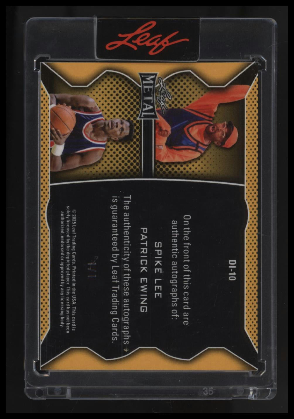 2025 Leaf Metal Inscriptions Orange Shimmer 1/1 Spike Lee / Patrick Ewing