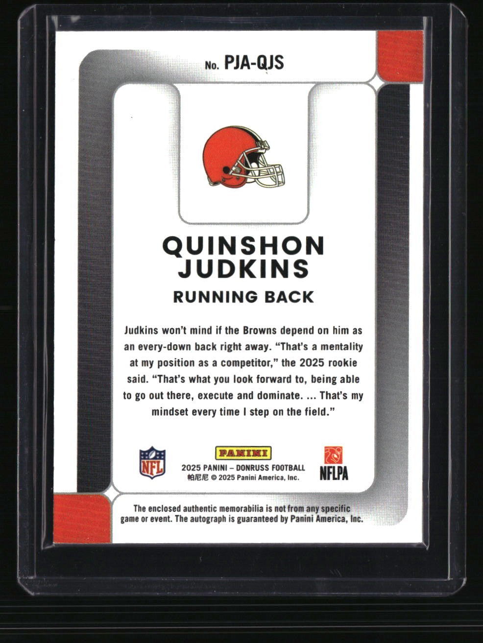 2025 Donruss Quinshon Judkins Rookie Phenom Jersey Autographs #/99
