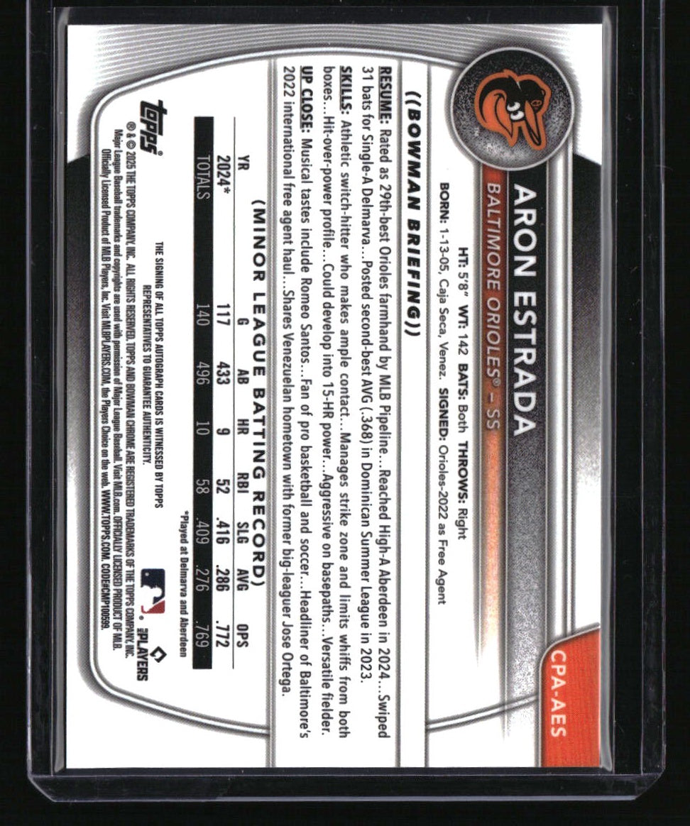 2025 Bowman Aron Estrada Chrome Prospect Autographs