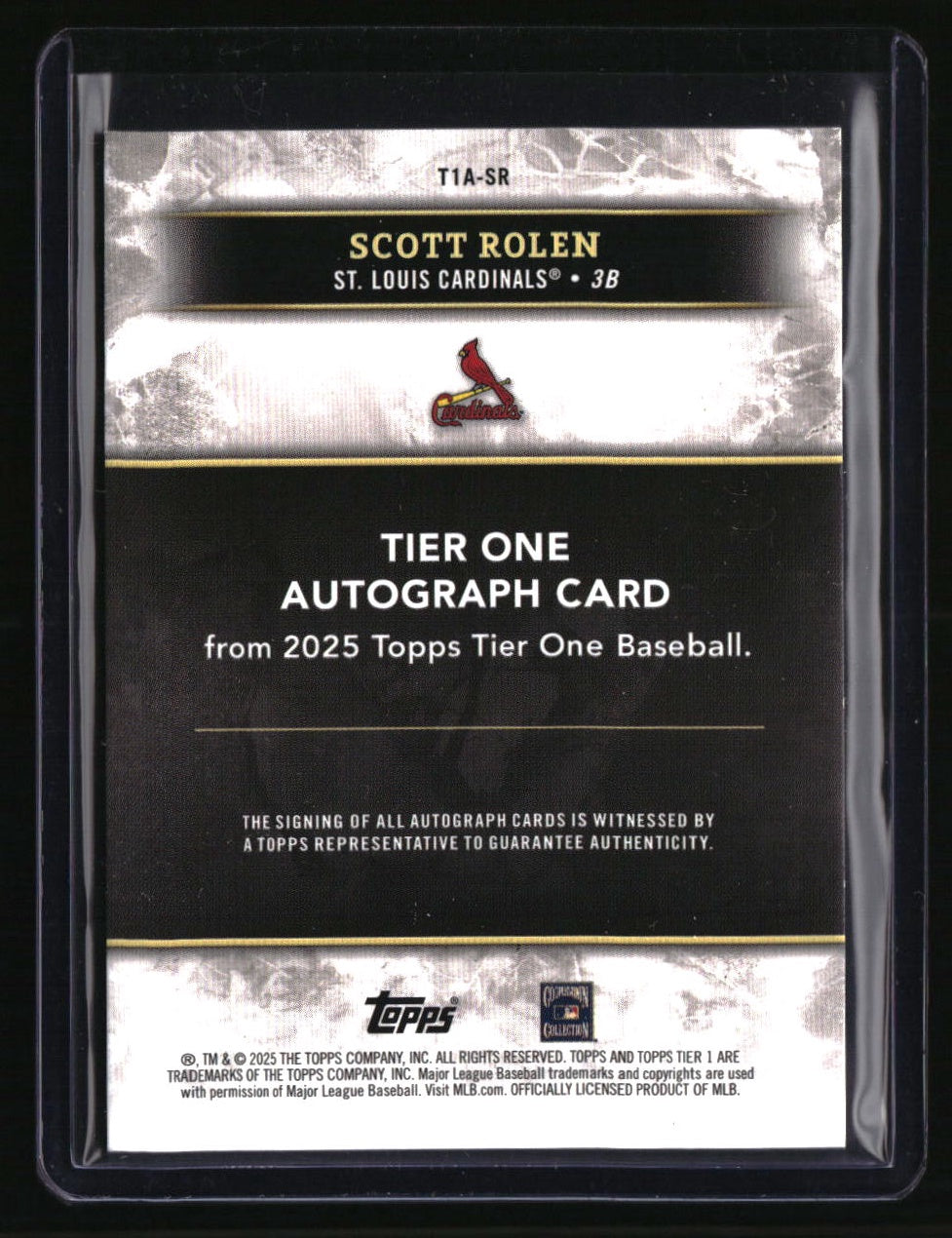 2025 Topps Tier One Scott Rolen Tier One Autographs #/75