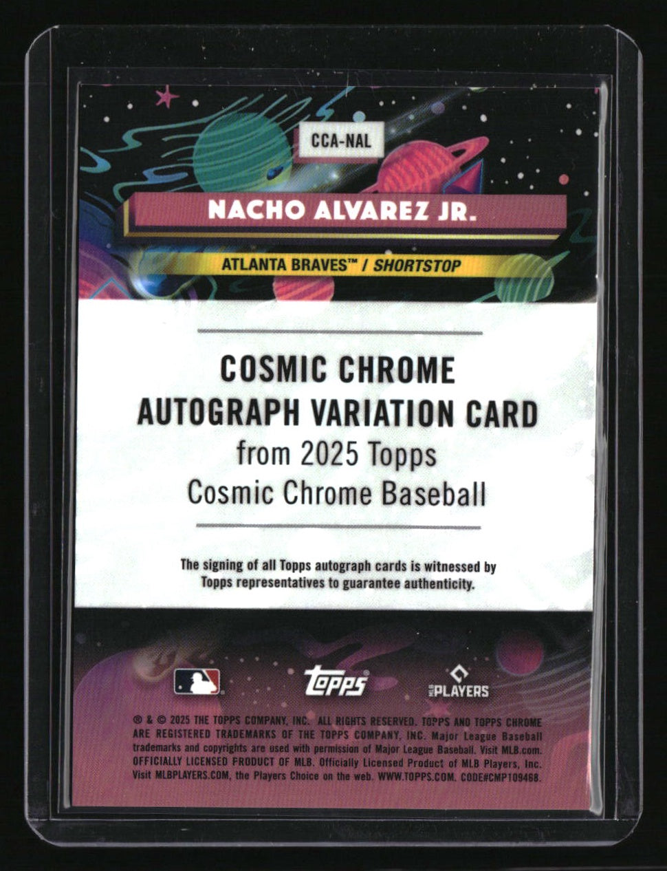 2025 Topps Chrome Cosmic Nacho Alvarez Jr. Auto Black Eclipse Refractor #/10