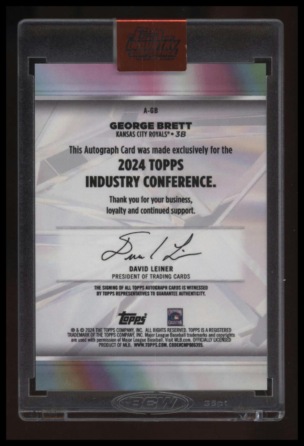 2024 Topps Industry Conference George Brett Auto Red /10